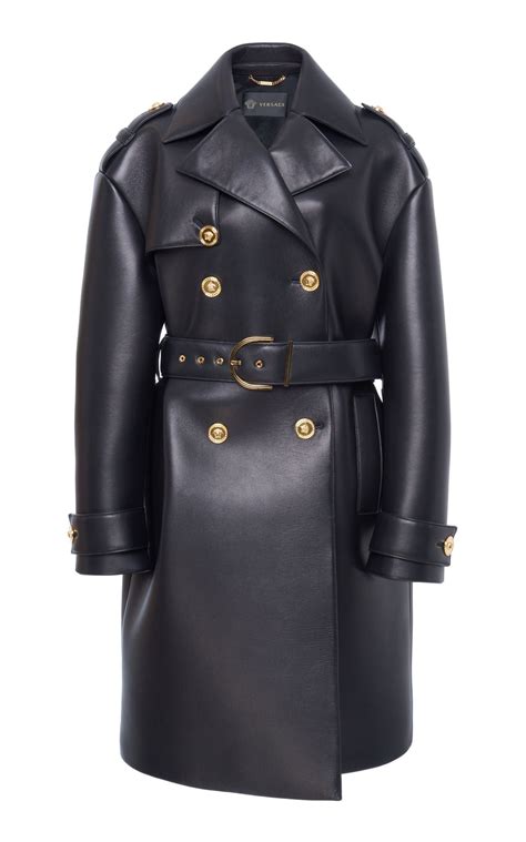 versace black trench coat|Versace coats for women.